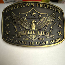 Montana Silversmiths America’s Freedom 2nd Amendment Eagle Buckle 1.5"
