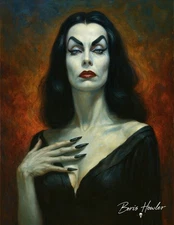 Boris Howler VAMPIRA HORROR HOSTESS 8.5X11 Art Print SIGNED classic horror