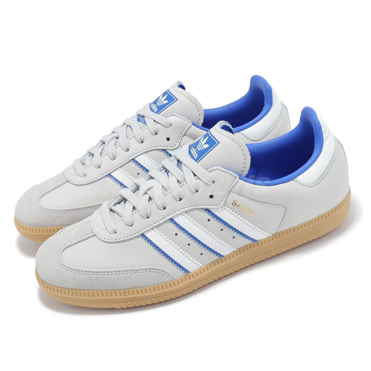 adidas Originals Samba OG Grey Crystal White Blue Gum Men Casual