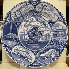 1964-5 New York World’s Fair Commemorative. Blue/White Plate 10”