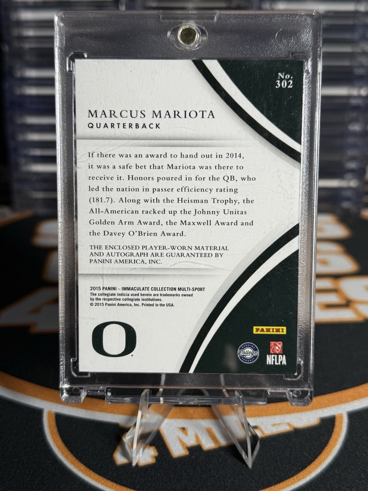 2015 Immaculate Multi-Sport Marcus Mariota Rookie RC Jersey Auto /99 #302 view 5