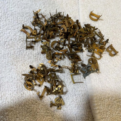#ad Vintage letter brads $20.00
