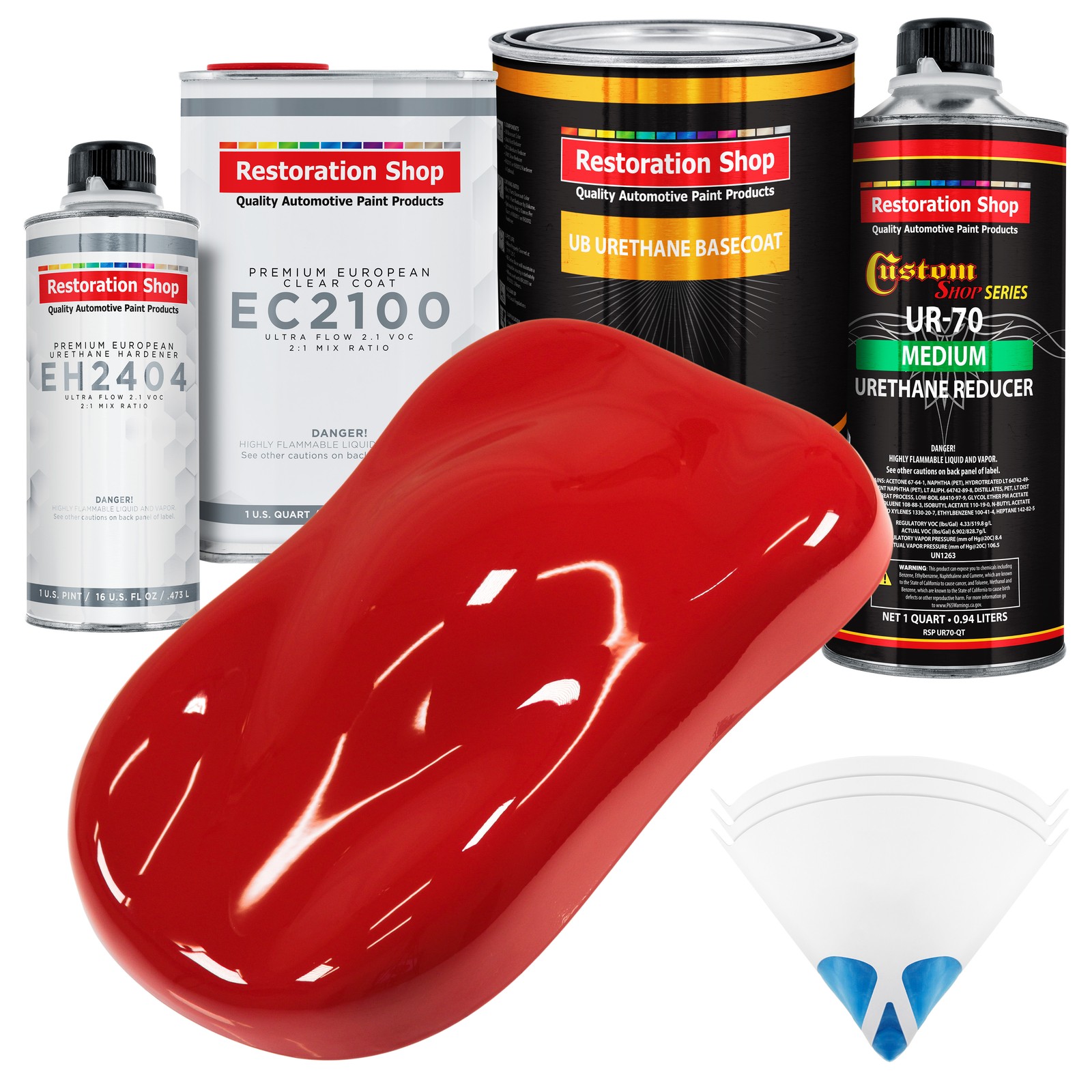 Rally Red Urethane Basecoat Automotive Paint Quart Kit & European Clear Coat