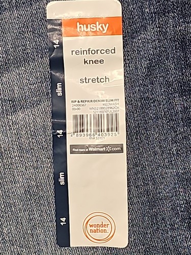 Wonder Nation relaxed stretch denim size 14 Husky #154 - Picture 4 of 6