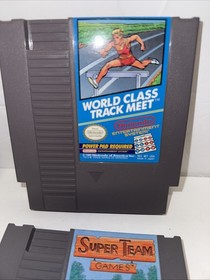 Nintendo World Class Track Meet And Super Team Games NES Used UNTESTED Read.