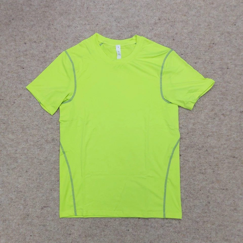 Mens Compression Base Layer Top Small Yellow Breathable Wicking Flatlock Seams - Image 2 of 4