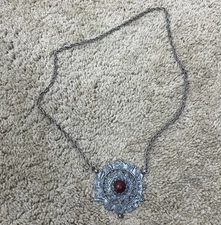 Stanhome Zodiac Pendant Mark Heister Pewter Rustic Brown Stone Hippie Boho