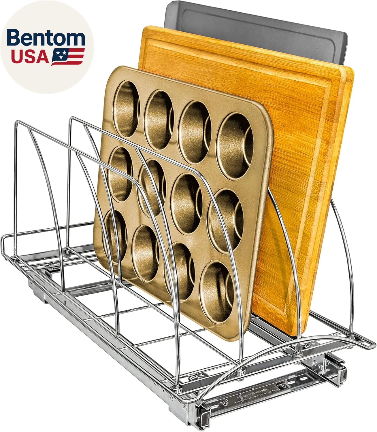 ® Pull Out Cutting Board, Cookie Sheet, and Baking Pan Organizer Rack - Lifetime