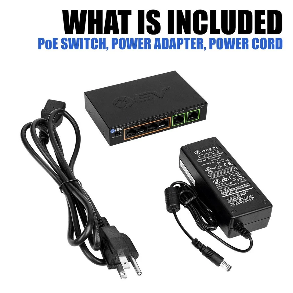 Bv-tech 6 Port Poe+ Switch (4 Poe+ Ports With 2 Ethernet Uplink And - Image 2 of 4