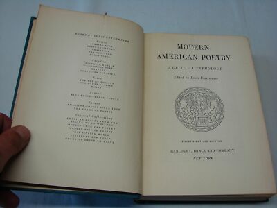 (Untermeyer) Moderne amerikanische Poesie 1932 Harcourt Brace and Company