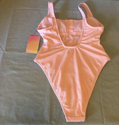 Stoney Clover Ln/Target Size S (4-6) Women's One Piece Ribbed Swimsuit Pink NWT - Picture 6 of 12
