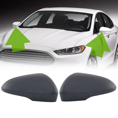 Primed Driver & Passenger Side Mirror Cover Cap 2pcs For 2013~2021 Ford Fusion - Picture 2 of 12