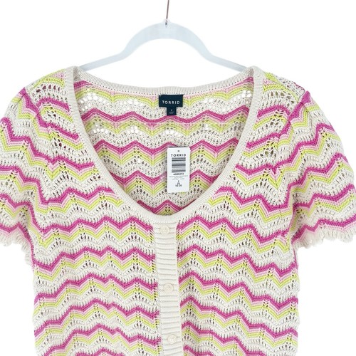 Torrid Sweater Women 2X Pointelle Flutter Sleeve Crochet Cottagecore NEW - Bild 7 von 19