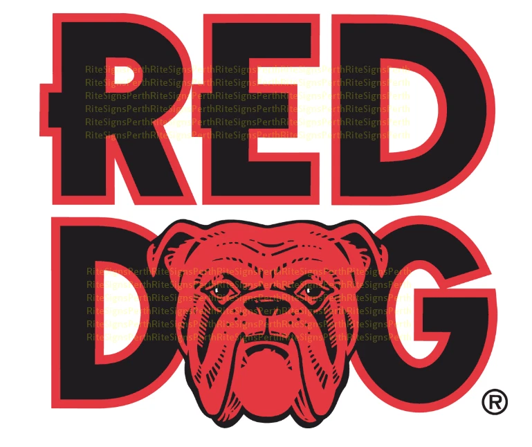 Red Dog Sticker 100mm length | toolbox, car window, laptop Set of 2