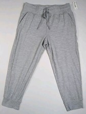 Essentials Stretchy Crop Jogger Pants High Wa...