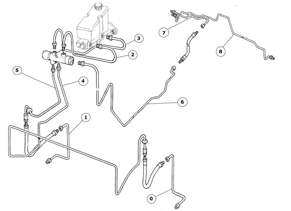 Juego de línea de tubo de freno Triumph TR7 RHD Cupro níquel KUNIFER 2071R Foto 2 de 2