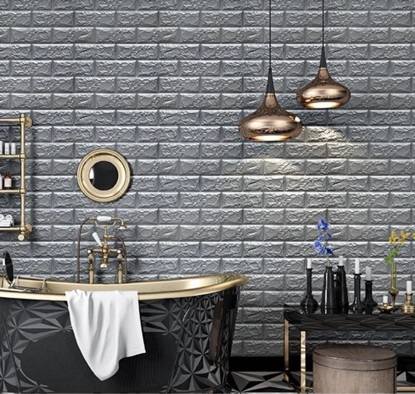 Wandpaneel 3D Selbstklebend Wandverkleidung Ziegel-, Samtoptik versch. Varianten - Bild 2 von 4