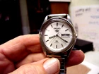 Vtg Seiko SQ Watch Men 35mm Silver Tone 8223-8080 Day Date New Battery