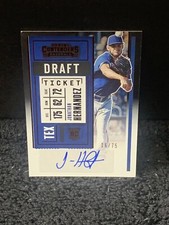 Jonathan Hernandez 2020 Contenders Draft Ticket Red RC Auto /75 Texas Rangers