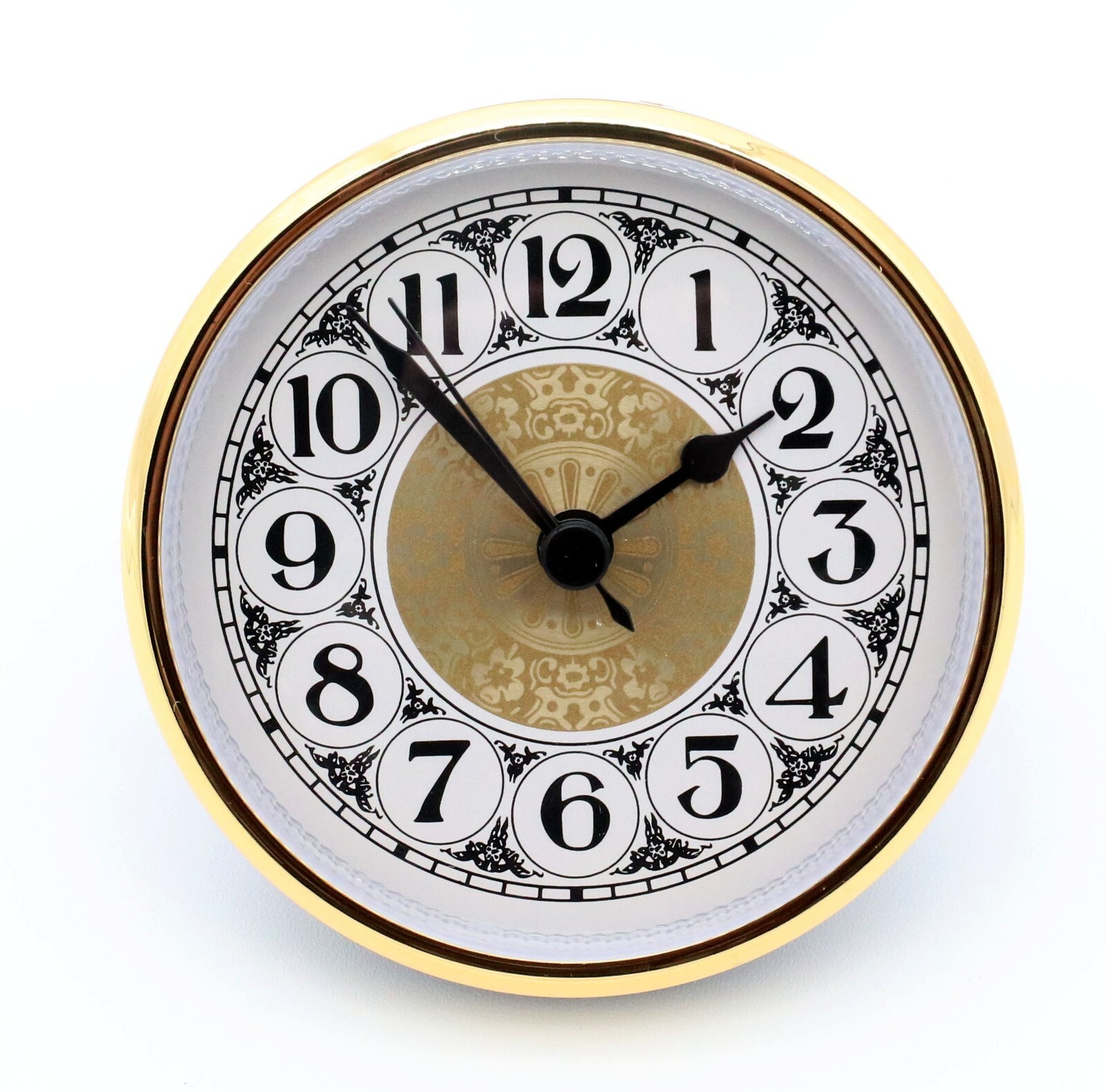 3 1/2" Quartz Clock Insert Fit Up Movement 90 mm Fancy White Dial GWFA3.5
