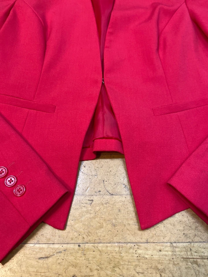 HERMOSO BLAZER ROJO Blazer Rojo Lavandería Para Mujer Manga Larga Mezcla Viscosa Talla 8 Foto 3 de 4