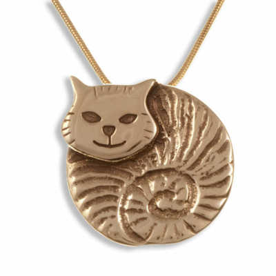 St Justin Bronze Anhänger Fat Cat