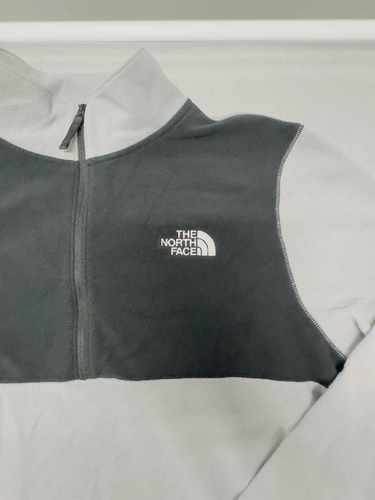 The North Face Fleece Men's 1/2 Zip Gray Black Jacket Size Medium - Picture 2 of 5