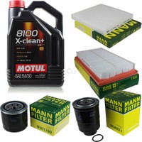 MANN-FILTER Inspektionspaket 5L Motul 5W-30 8100 X-Clean+ FüR Mazda 6 Kombi 2.2
