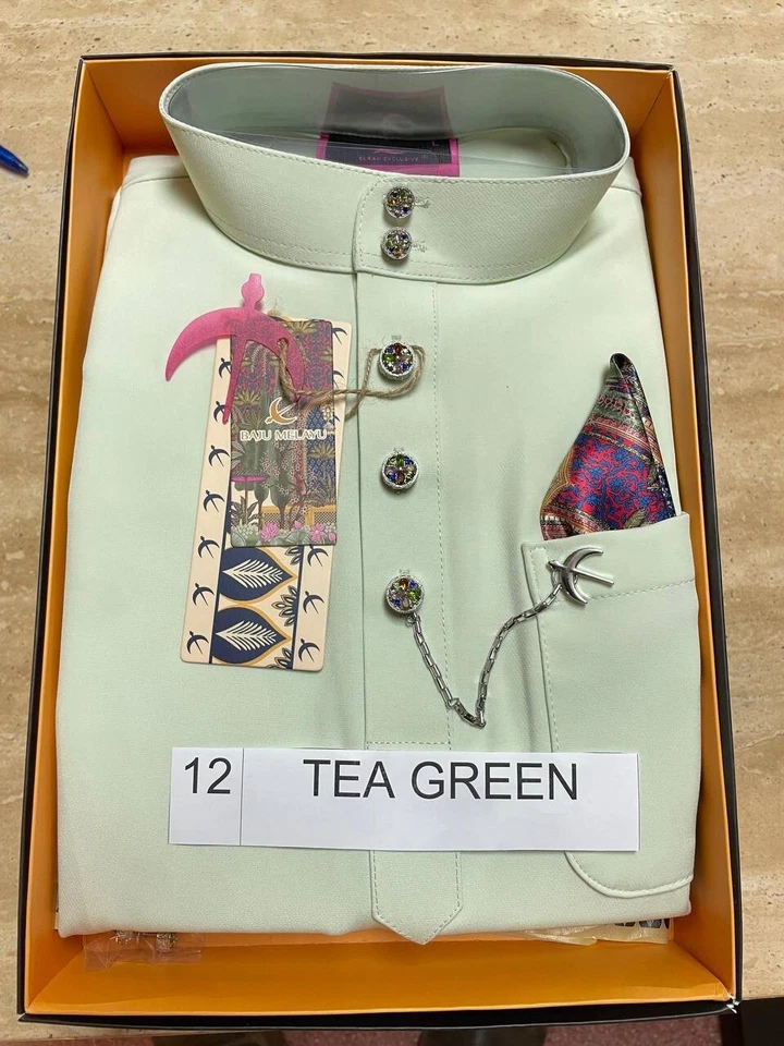 Traditional Malay Men Wear Elrah Exclusive Senna (Shirt + Pant only)  - Image 2 of 4