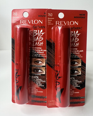 Revlon So Fierce! Big Bad Lash Extreme Volume & Lash, 760 Blackest Black, 2 Pack