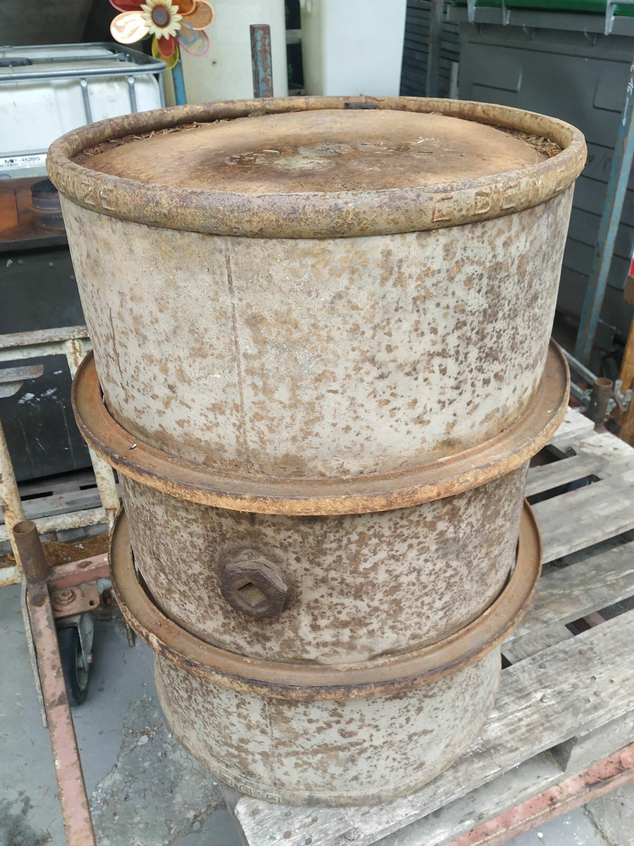 Fusto bidone in ferro vintage Micheli e Firenze