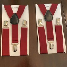 Boys maroon suspenders  Bow Ties