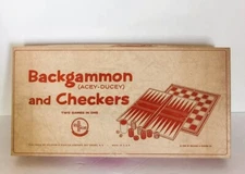VINTAGE C1967 SELCHOW & RIGHTER CO. CHECKERS BACKGAMMON GAME NO 70