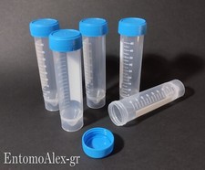provette Polipropilene graduate FONDO PIATTO 50ml x5 plastica laboratorio falcon