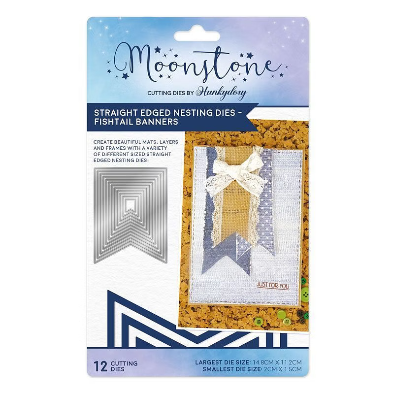 Hunkydory - Moonstone STRAIGHT EDGED FISHTAIL BANNER Nesting Craft Die Set
