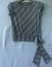 Luna Chix Juniors Side Tie Blouse Shirt Top Size Medium 