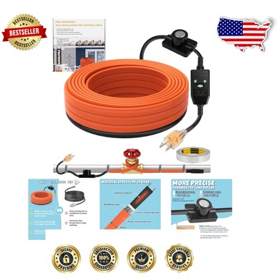 30FT Heat Tape with Self-Regulating Design for Reliable Water Pipe Protection