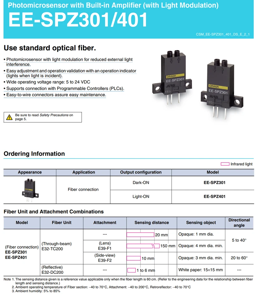 OMRON - EE-SPZ301 - Amplified PhotoMicroSensor with Built-In Amplifier New - Image 3 of 4