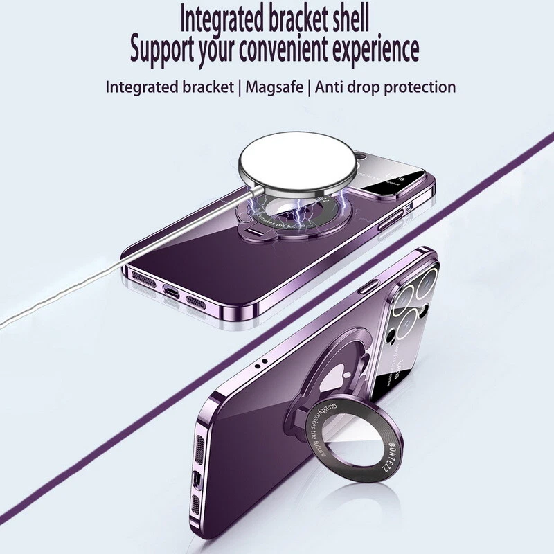 Magnetic Magsafe Stand Protective Case for iPhone 15 14 Pro Max 13 12