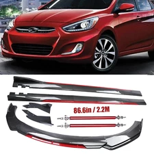 Front Bumper Lip Spoiler Body Kit Side Skirt Carbon Fiber For Hyundai Genesis