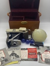 Vintage Polaroid Highlander Land Camera Model 80A With Leather Carrying Case