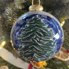 Rowe Pottery Works Ornament O Tannenbaum 1999 3rd Annual 4” Big