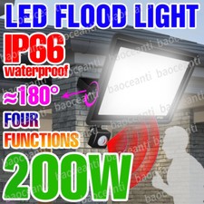 LED FLOODLIGHT OUTDOOR SECURITY LIGHT FLOOD GARDEN MOTION SENSOR PIR LIGHTS 200W