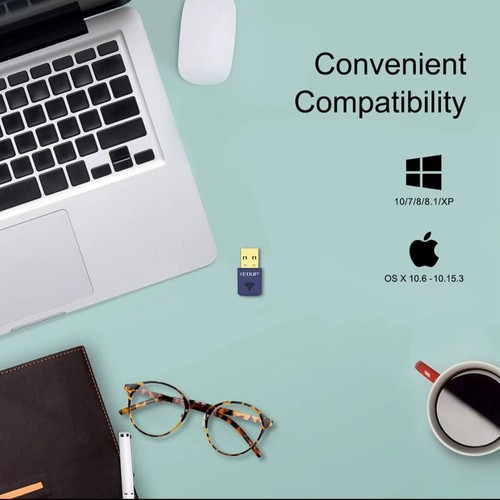 Leistungsstarker WiFi + Bluetooth Stick - 150 Mbps - USB - Bild 2 von 4