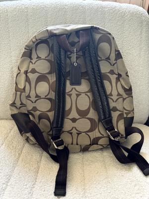 Coach Brown Tan Signature Backpack Coach | Bags | Coach Tan And Brown Signature Backpack | Poshmark main image 3