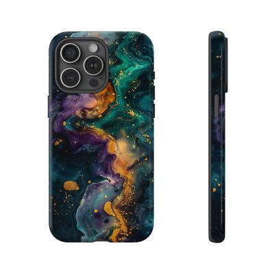 For iPhone / Galaxy / Pixel | Phone Ink Case - Purple Gold Hydro Dipped Wave