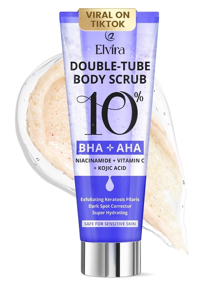 DoubleTube Body Scrub Inner Tube with 10% AHA & BHA to Exfoliate UNSCENTED