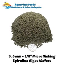 3.5mm-1/8" Micro Spirulina Algae Sinking Wafers, Tropical Fish Food