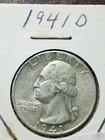 1941 D Washington Quarter Nice AU+ Graded Fairly Full Date and Full Reverse