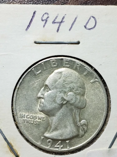 1941 D Washington Quarter Nice AU+ Graded Fairly Full Date and Full Reverse